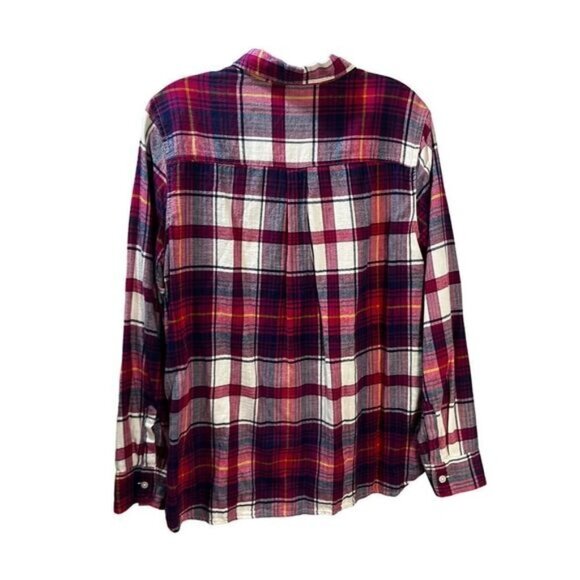 NEW Old Navy Plaid‎ Casual Relaxed Fit Long Sleeve Button Shirt Large - Picture 2 of 2